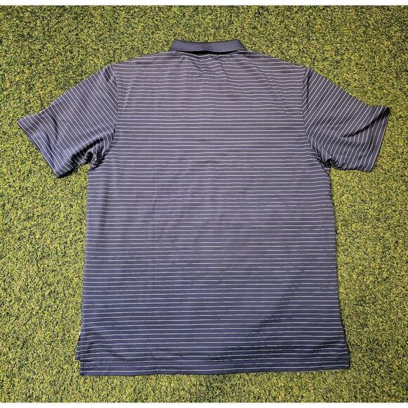 Peter Millar Summer Comfort Blue White Striped Polo Shirt Golf Vacation XL - Picture 2 of 5